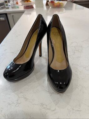 Joan & David Black Patent High Heel Pumps